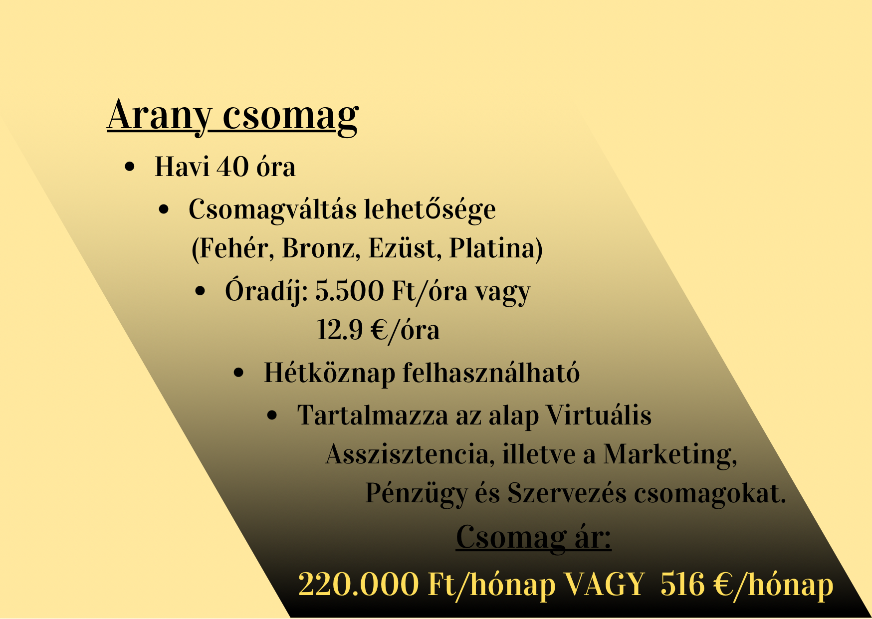 Arany csomag